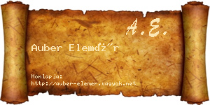 Auber Elemér névjegykártya